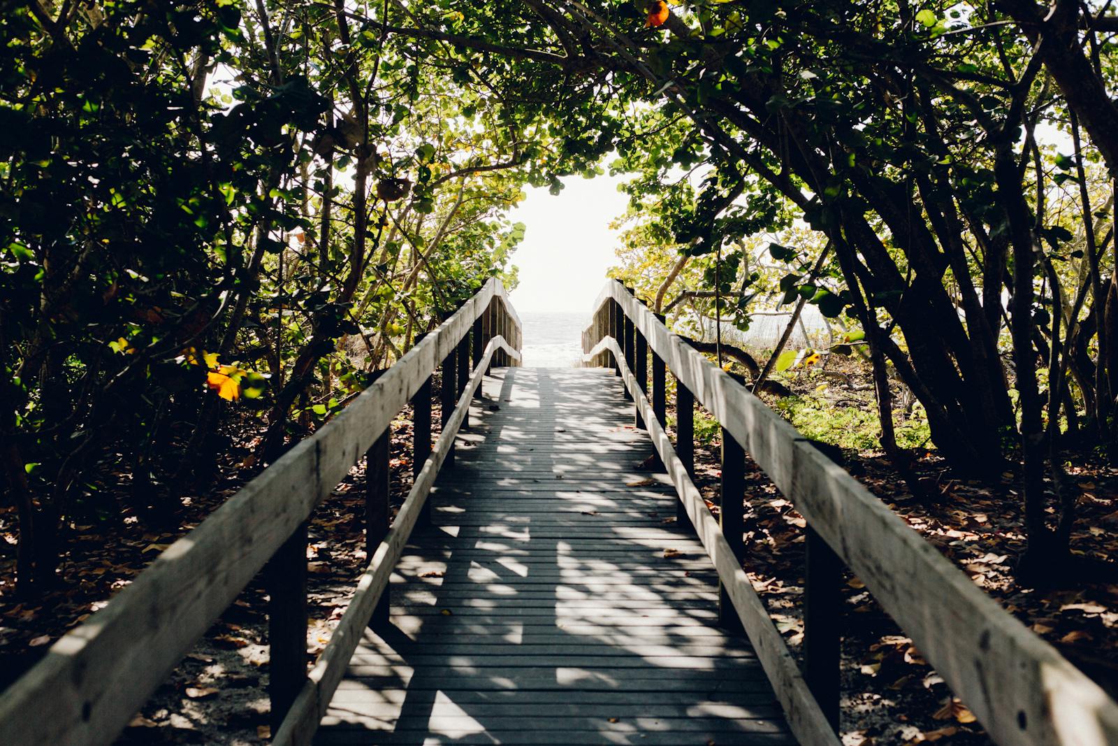 Bonita Springs beach access along the Gulf Coast in Lee County, Florida.